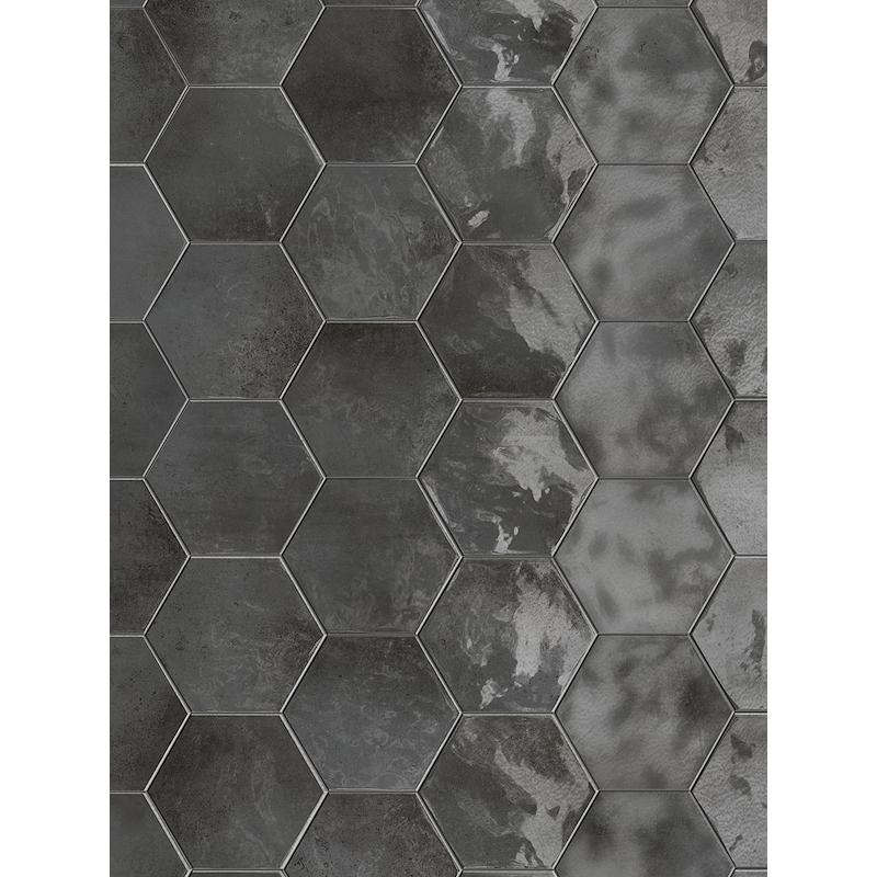 Terratinta BETONMETAL Black Steel Hexagon 15x17,1 cm 9 mm Glossy