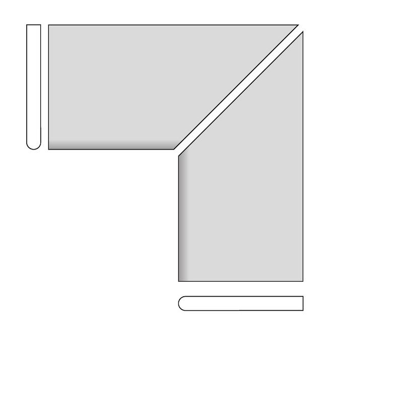 Energieker FLATIRON Round Angolare DX White 30x120 cm 20 mm Strutturato