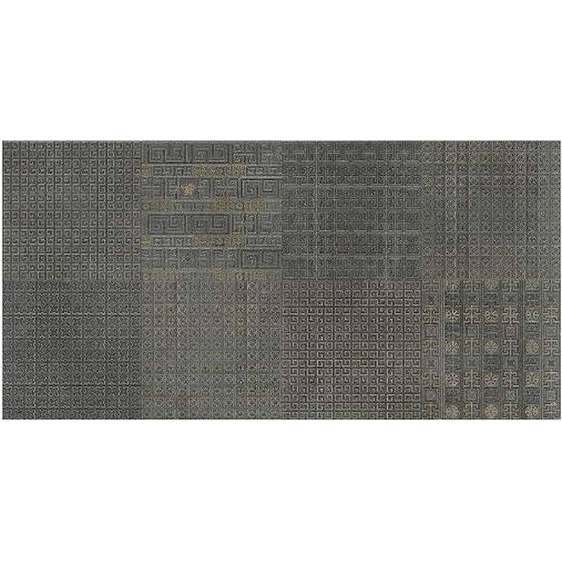 VERSACE GREEK ANTRACITE/ORO FORMELLE 40x80 cm 9.5 mm Matte