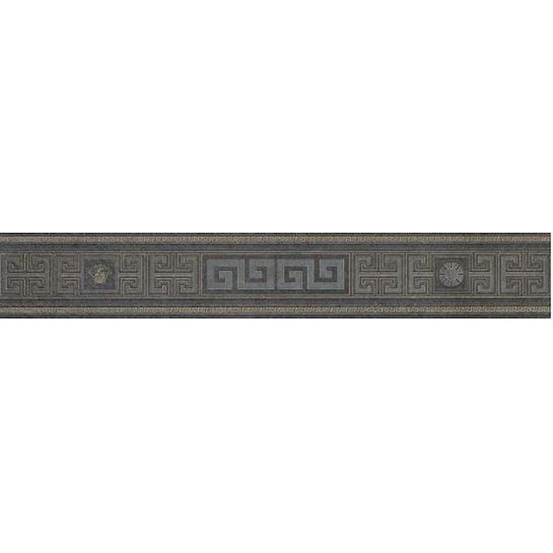 VERSACE GREEK FASCIA ANTRACITE/ORO 12,5x80 cm 9.5 mm Matte