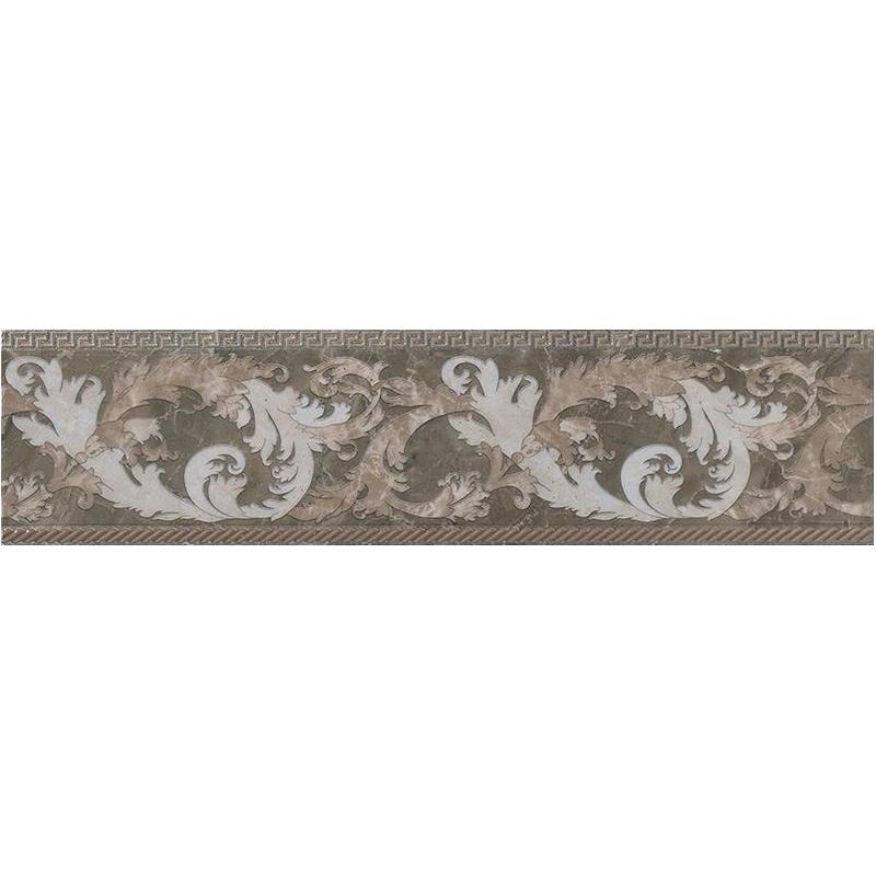 VERSACE MARBLE FASCIA BAROCCA GRIGIO 14,4x58,5 cm 9.5 mm Lapped