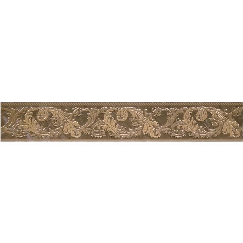 VERSACE MARBLE FASCIA BAROCCHINA MARRONE 9,6x58,5 cm 9.5 mm Lapped