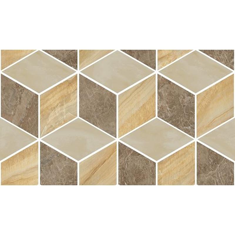 VERSACE MARBLE MOSAICO T3 3D MARRONE/ORO/BEIGE 17x29,1 cm 9.5 mm Lappato