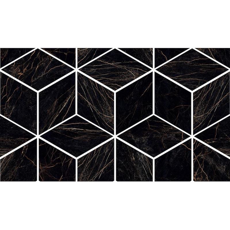 VERSACE MARBLE MOSAICO T3 NERO 17x29,1 cm 9.5 mm Lapped