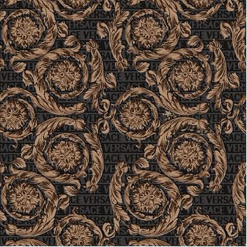 VERSACE MAXIMVS BAROCCO NERO/ORO 60x60 cm 6 mm Lux