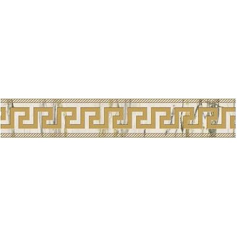 VERSACE MAXIMVS FASCIA GRECA SABBIATA CALACATTA GREEN/ORO 10x60 cm 6 mm Lux