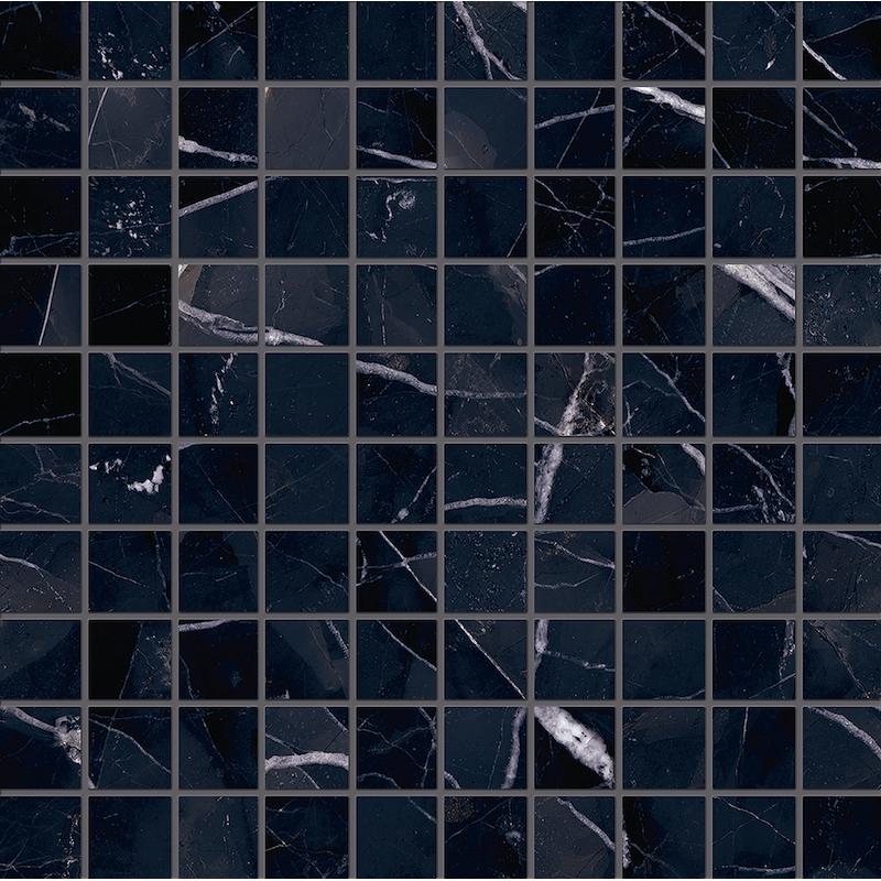 EMIL TELE DI MARMO REVOLUTION Mosaico 3X3 Calacatta Black 30x30 cm 9.5 mm Lappato