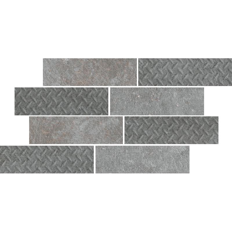 Cercom TEMPER Mosaico Bricks Argent 24x40 cm 10 mm Matte