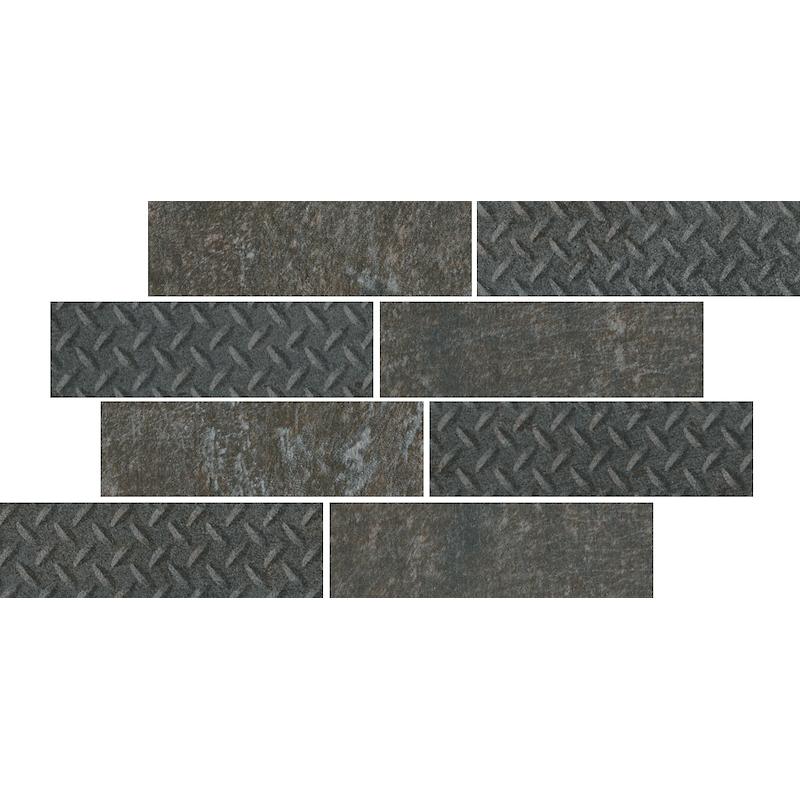 Cercom TEMPER Mosaico Bricks Iron 24x40 cm 10 mm Matt